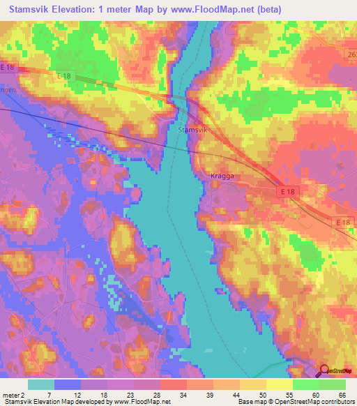 Stamsvik,Sweden Elevation Map