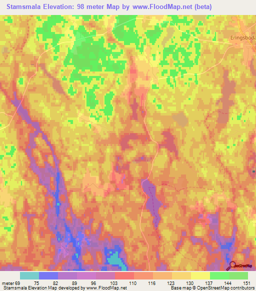 Stamsmala,Sweden Elevation Map