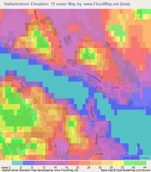 Stallarholmen,Sweden Elevation Map