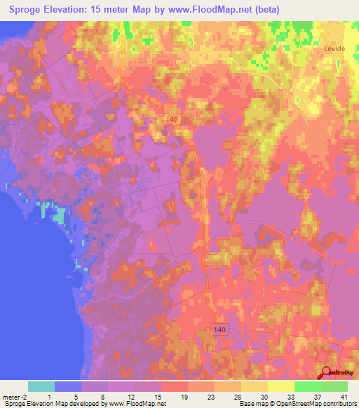 Sproge,Sweden Elevation Map