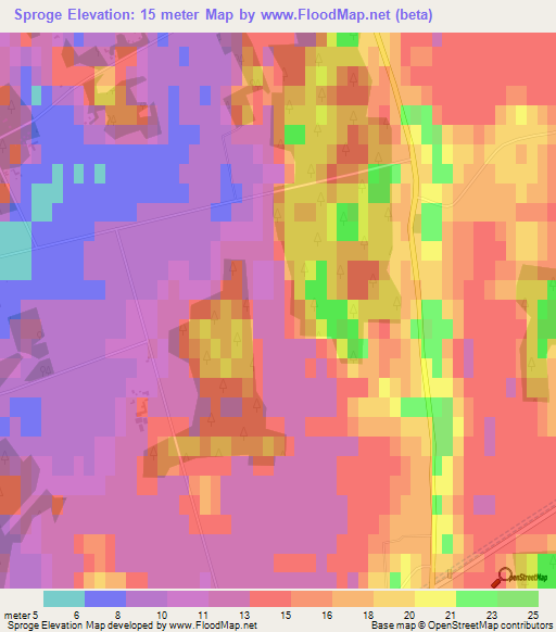 Sproge,Sweden Elevation Map