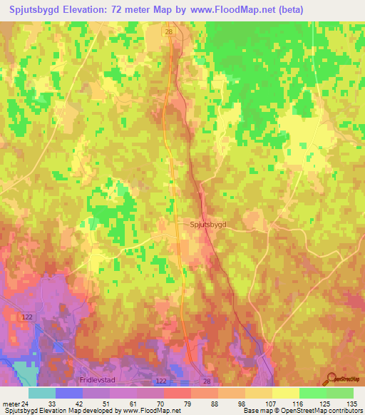 Spjutsbygd,Sweden Elevation Map