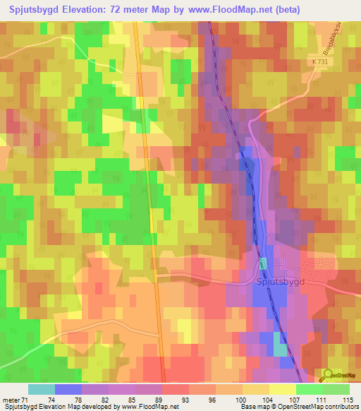 Spjutsbygd,Sweden Elevation Map