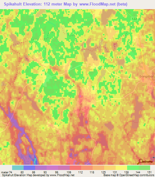 Spikahult,Sweden Elevation Map