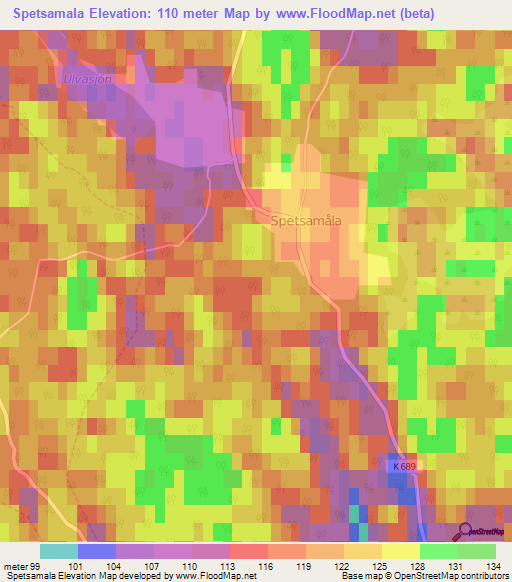 Spetsamala,Sweden Elevation Map