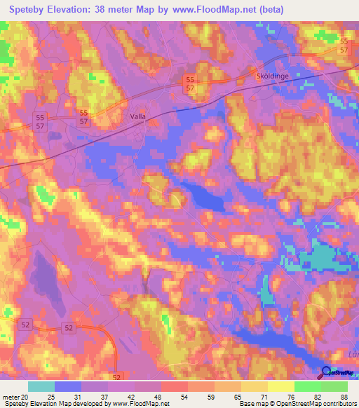 Speteby,Sweden Elevation Map