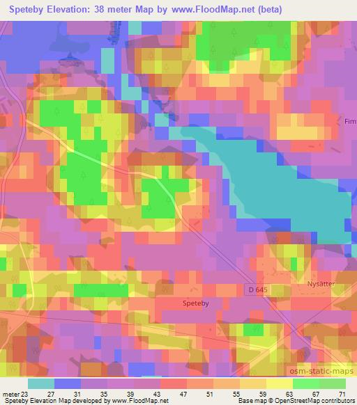 Speteby,Sweden Elevation Map