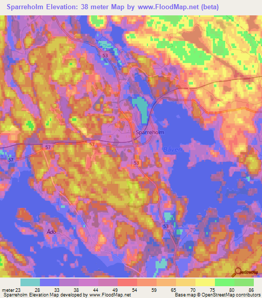 Sparreholm,Sweden Elevation Map