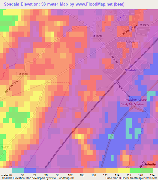 Sosdala,Sweden Elevation Map