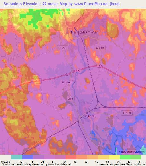 Sorstafors,Sweden Elevation Map