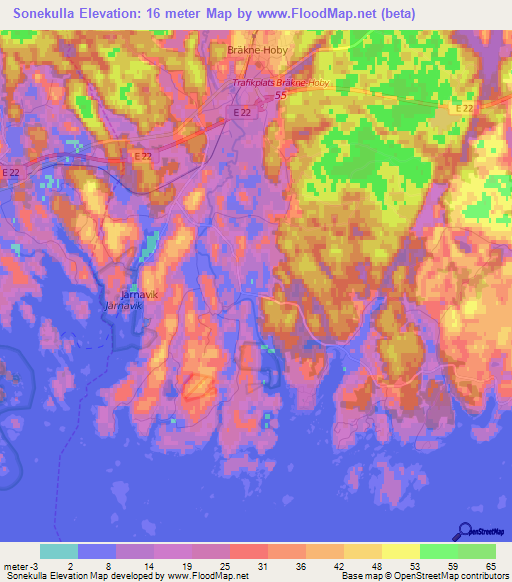 Sonekulla,Sweden Elevation Map