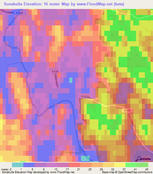 Sonekulla,Sweden Elevation Map