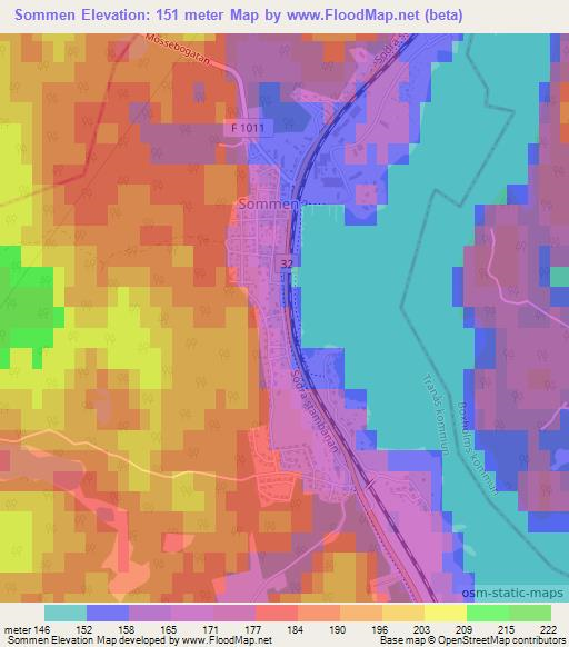 Sommen,Sweden Elevation Map