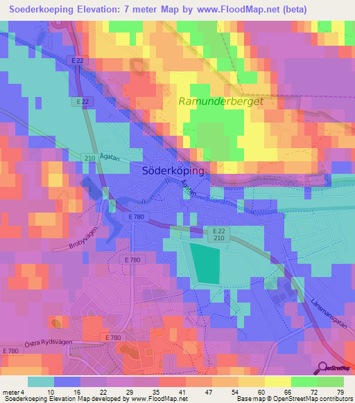 Soederkoeping,Sweden Elevation Map