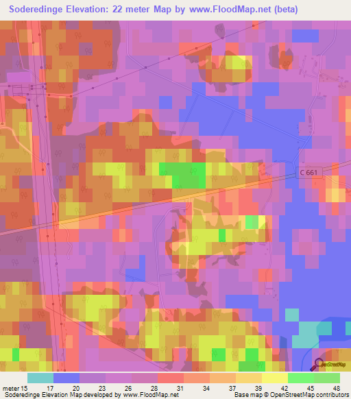 Soderedinge,Sweden Elevation Map