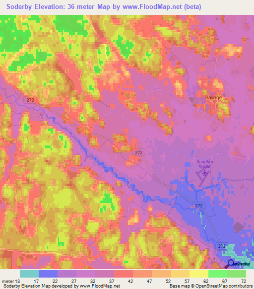 Soderby,Sweden Elevation Map