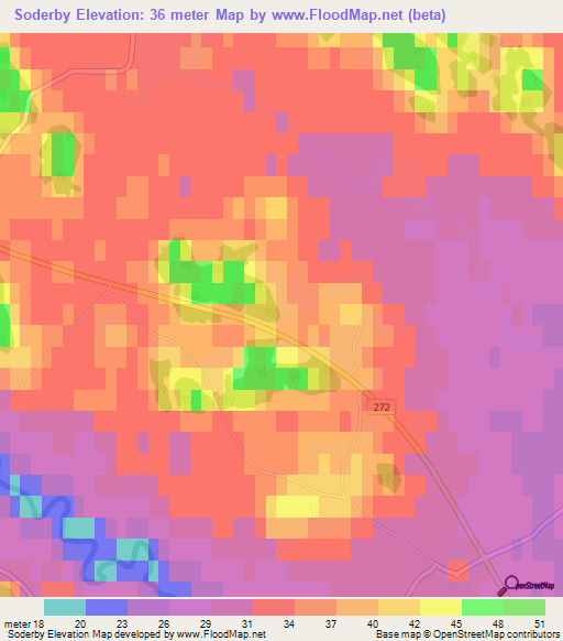 Soderby,Sweden Elevation Map