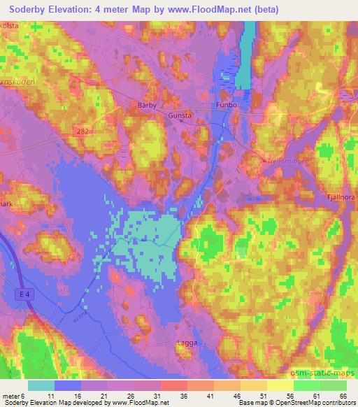 Soderby,Sweden Elevation Map