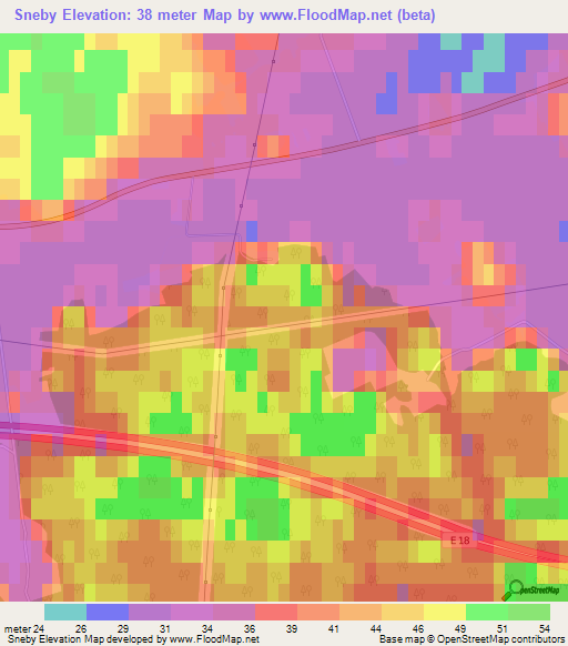 Sneby,Sweden Elevation Map