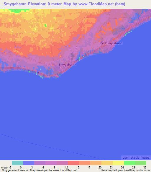 Smygehamn,Sweden Elevation Map
