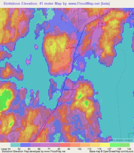 Slottsbron,Sweden Elevation Map