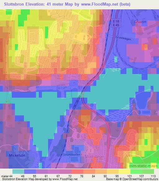 Slottsbron,Sweden Elevation Map