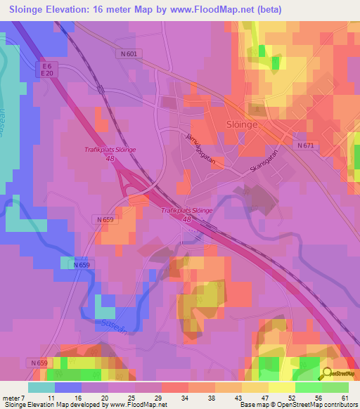 Sloinge,Sweden Elevation Map