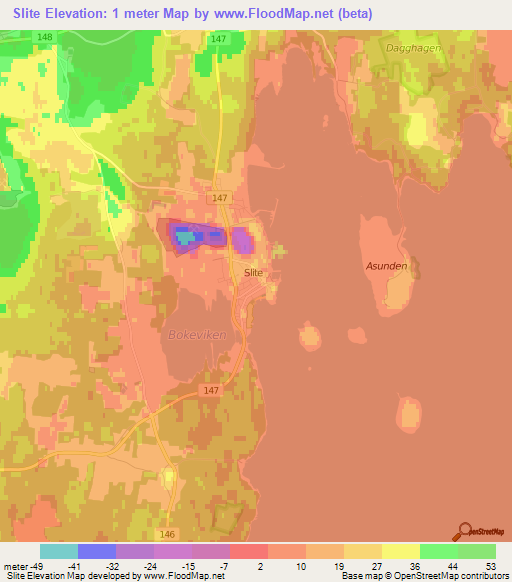 Slite,Sweden Elevation Map