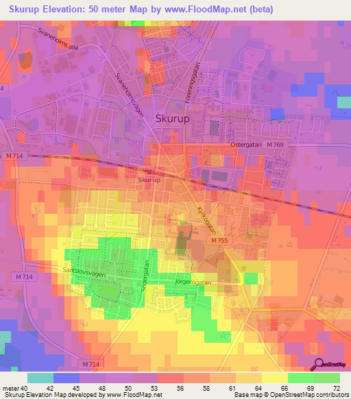 Skurup,Sweden Elevation Map