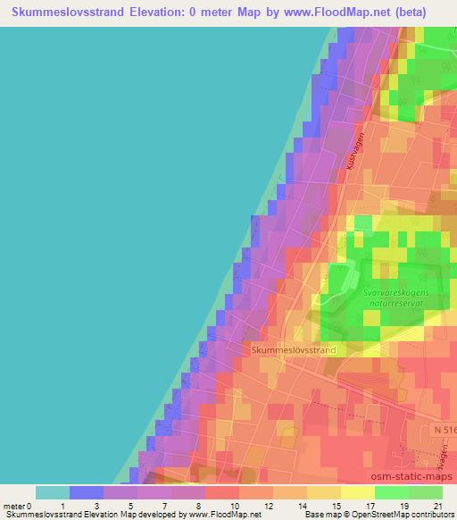 Skummeslovsstrand,Sweden Elevation Map