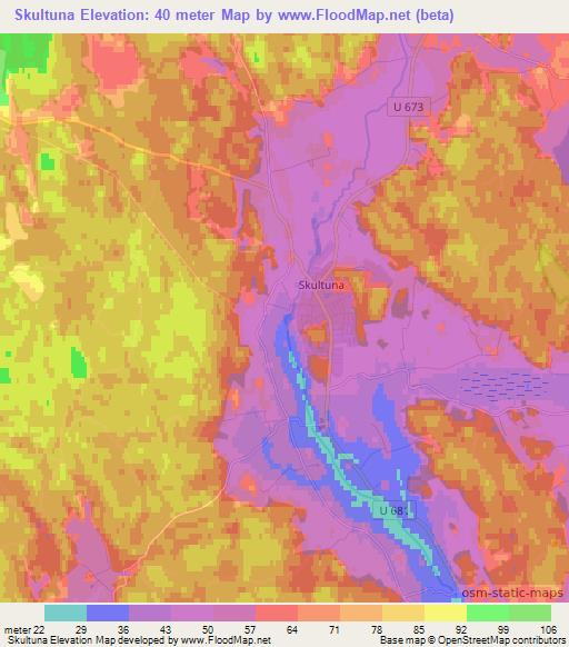 Skultuna,Sweden Elevation Map