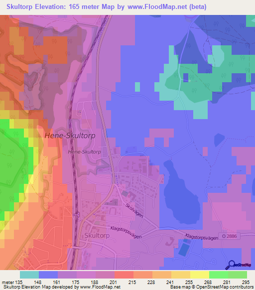 Skultorp,Sweden Elevation Map