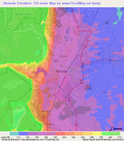 Skoevde,Sweden Elevation Map