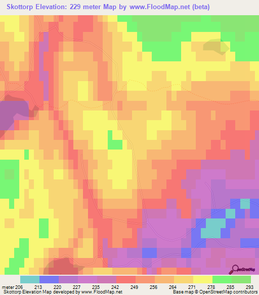 Skottorp,Sweden Elevation Map