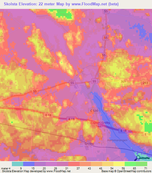 Skolsta,Sweden Elevation Map