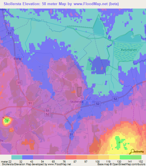 Skollersta,Sweden Elevation Map