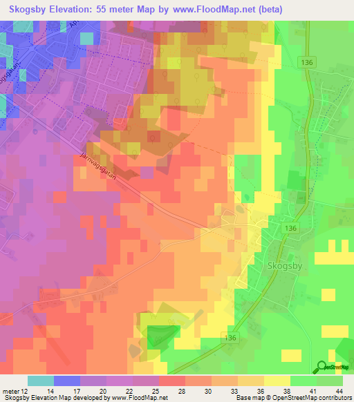 Skogsby,Sweden Elevation Map