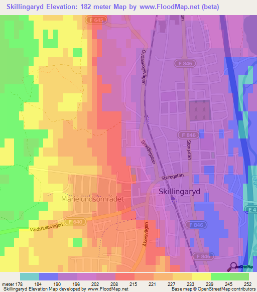 Skillingaryd,Sweden Elevation Map