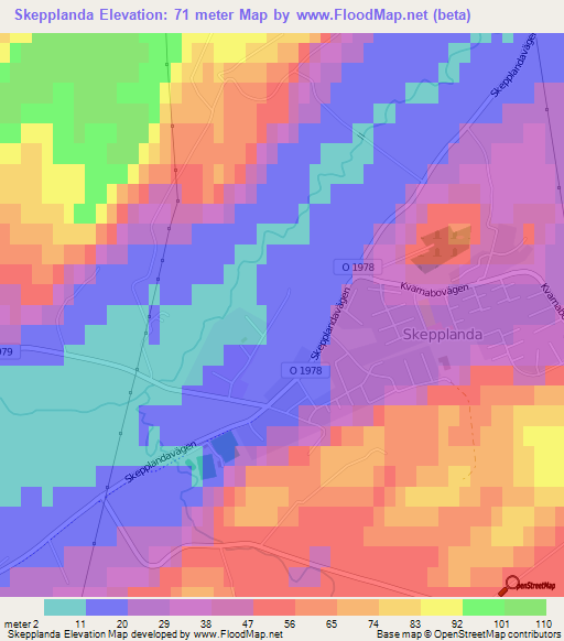 Skepplanda,Sweden Elevation Map