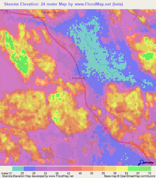 Skensta,Sweden Elevation Map