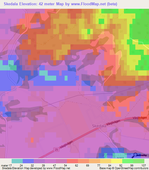 Skedala,Sweden Elevation Map