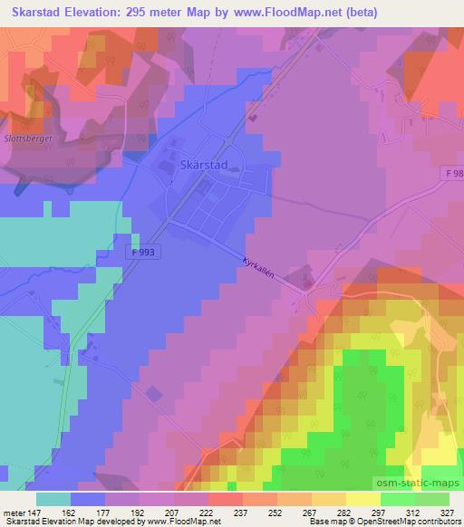 Skarstad,Sweden Elevation Map