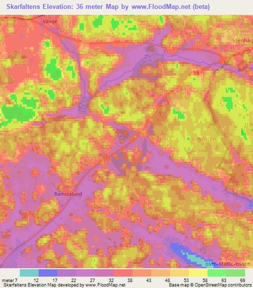 Skarfaltens,Sweden Elevation Map