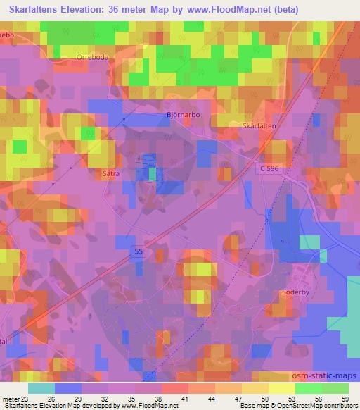 Skarfaltens,Sweden Elevation Map