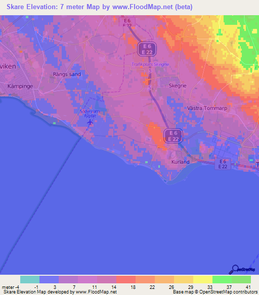 Skare,Sweden Elevation Map