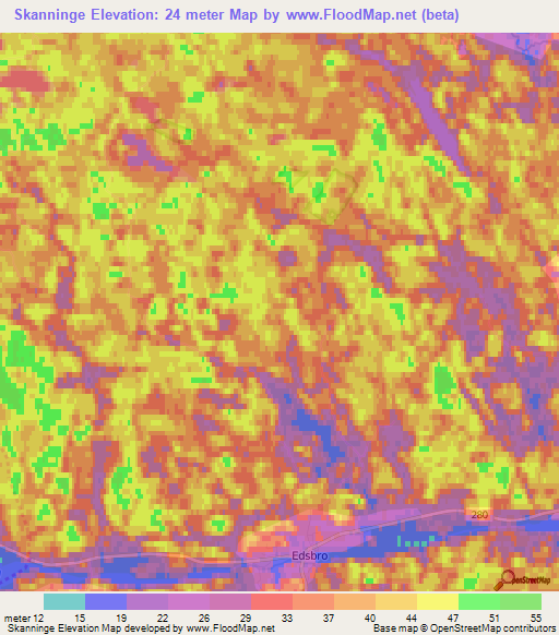 Skanninge,Sweden Elevation Map