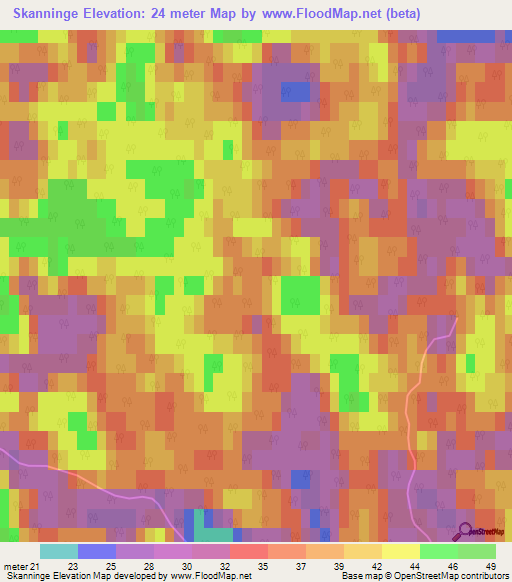 Skanninge,Sweden Elevation Map