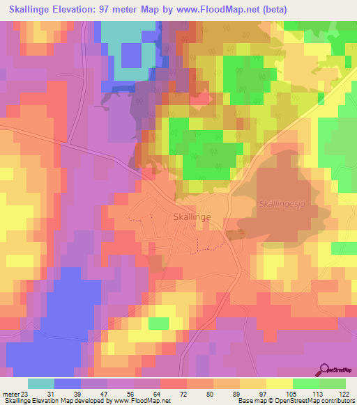 Skallinge,Sweden Elevation Map