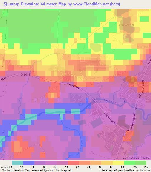 Sjuntorp,Sweden Elevation Map