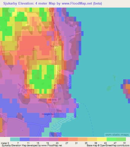 Sjukarby,Sweden Elevation Map